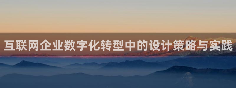 九游会亚洲：互联网企业数字化转